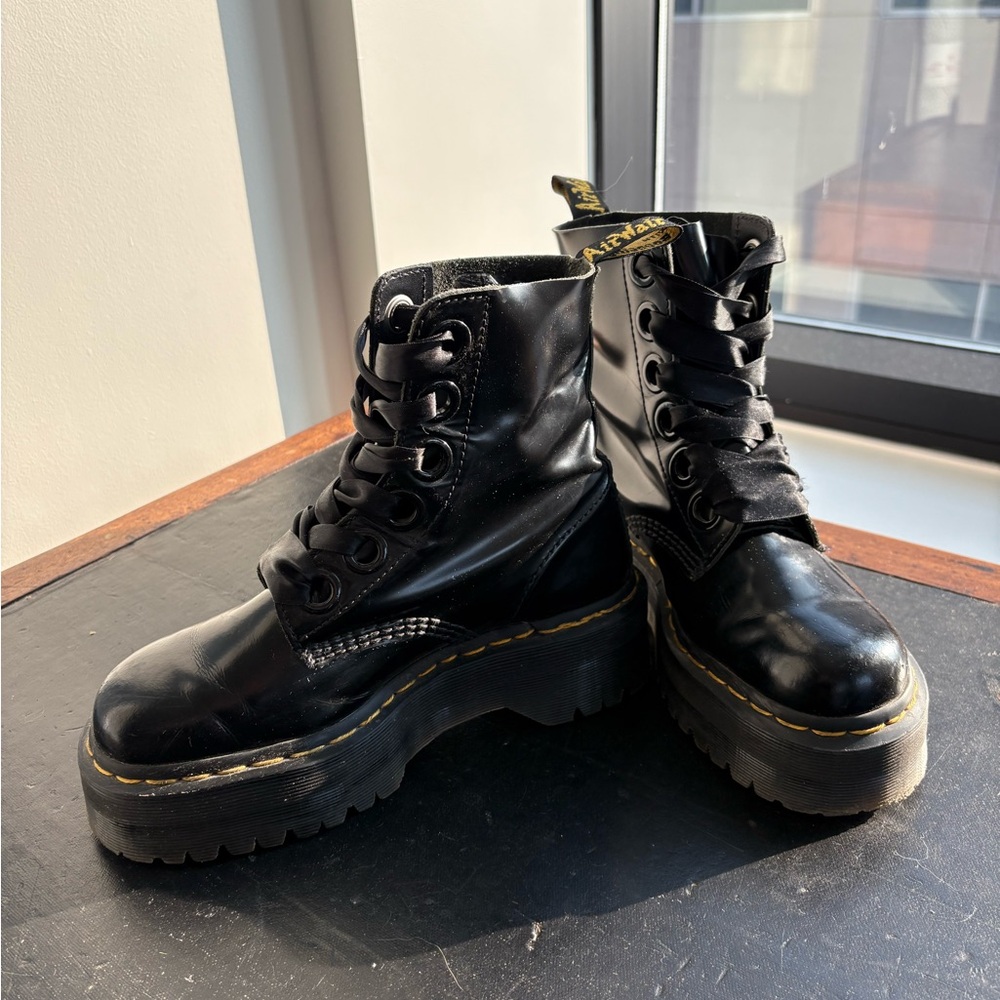 Dr. Martens Platform Molly Boots w/ ribbon laces